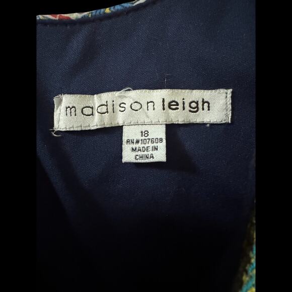 Madison Leigh Dress 18 Multicolor Sleeveless Beaded Neckline A-Line Polyester - Picture 13 of 13